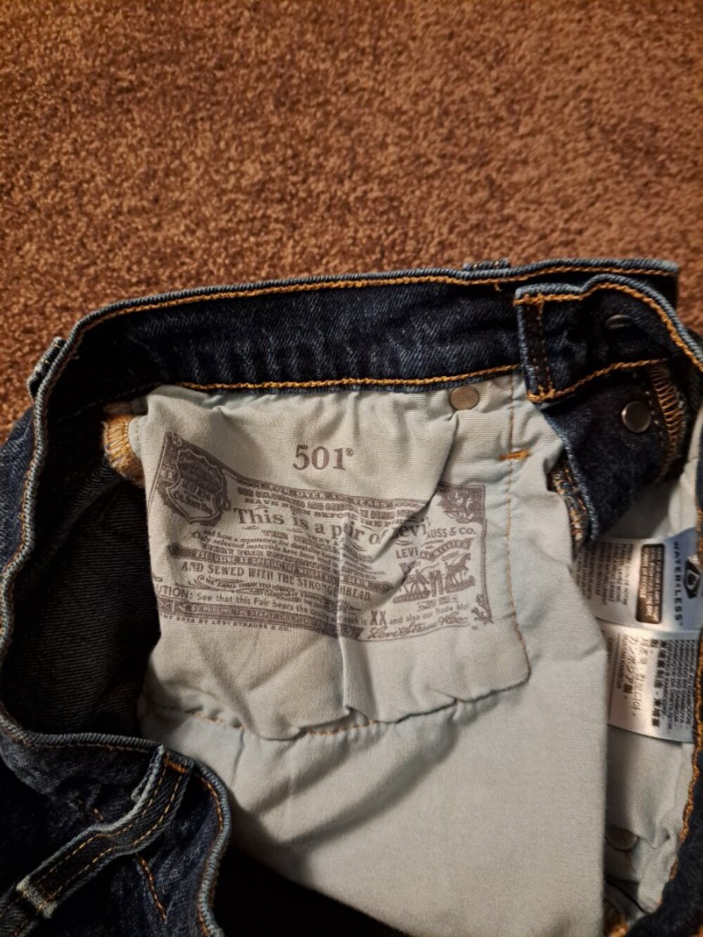Levi's 501 Cutoff Raw Hem High Waist Denim Jean Shorts With Button Fly - Picture 8 of 10